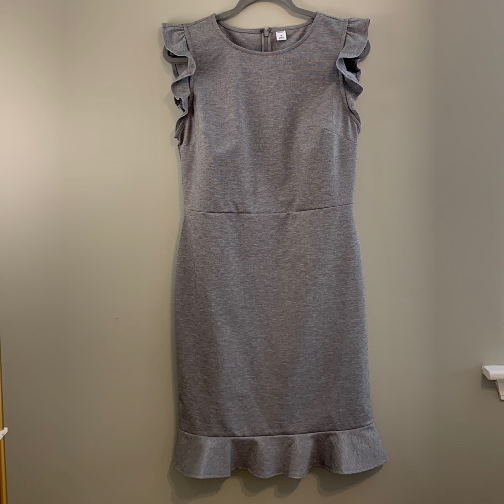 Old Navy Knee Length Sheath Dress With Ruffle Sleeve And Hemline